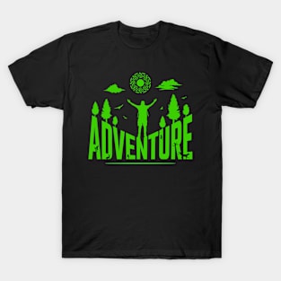 Adventure Typography Green T-Shirt